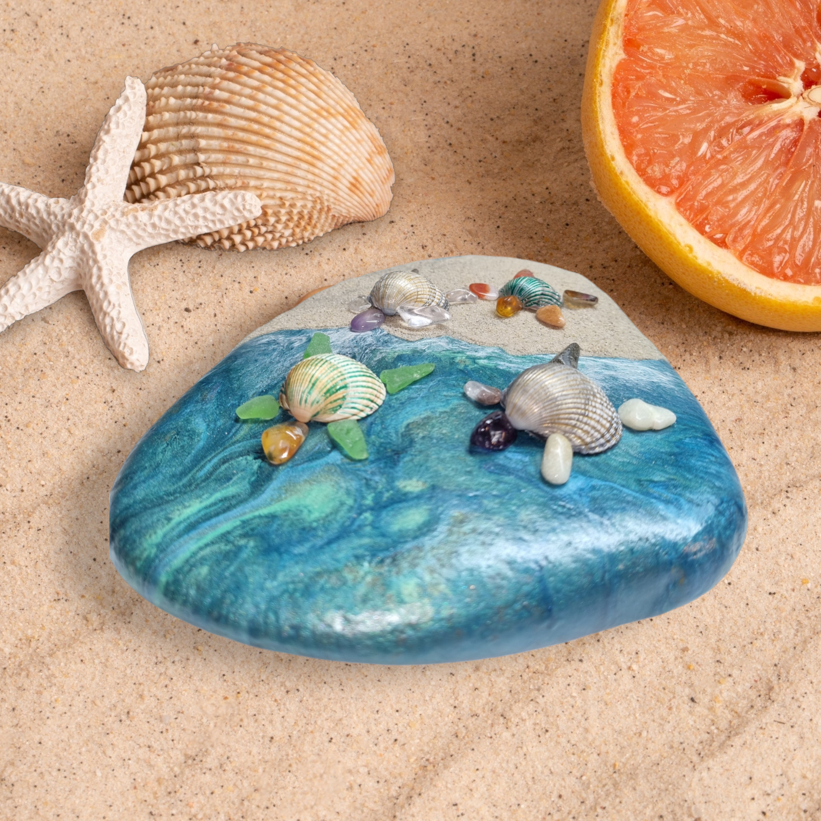 Handmade in Cornwall beach vibes ornament 