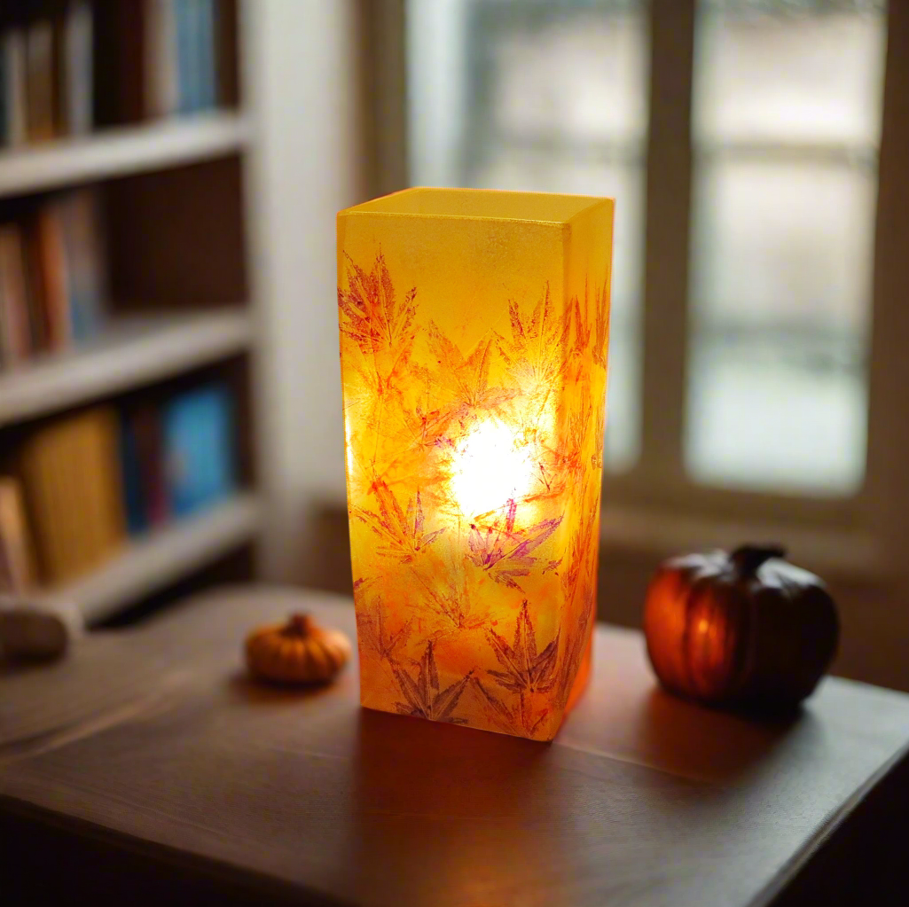 Gift Idea warm autumn glow table lamp, unique, handmade Sustainable 