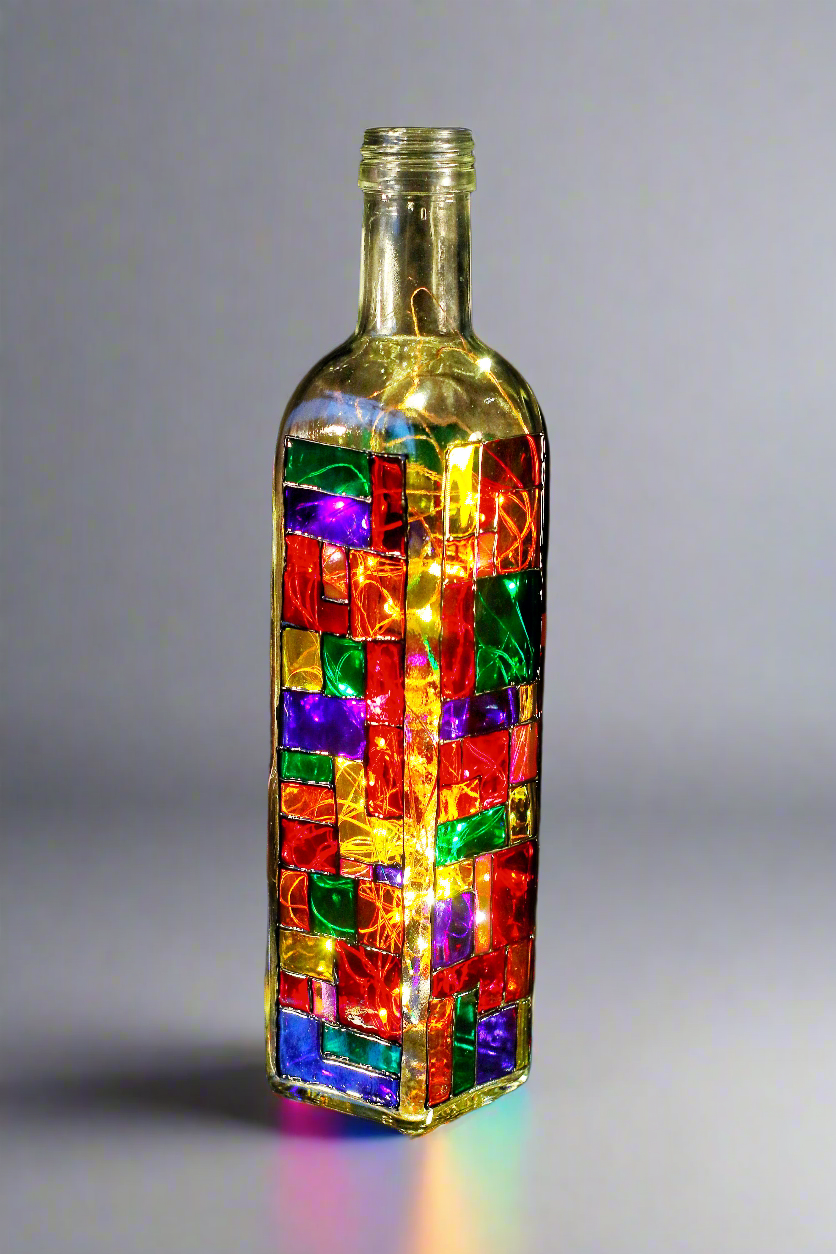 Rainbow lamp, rainbow light, mondrian inspired, multicolour lamp, pride lamp, party light, joyful lamp, happy light