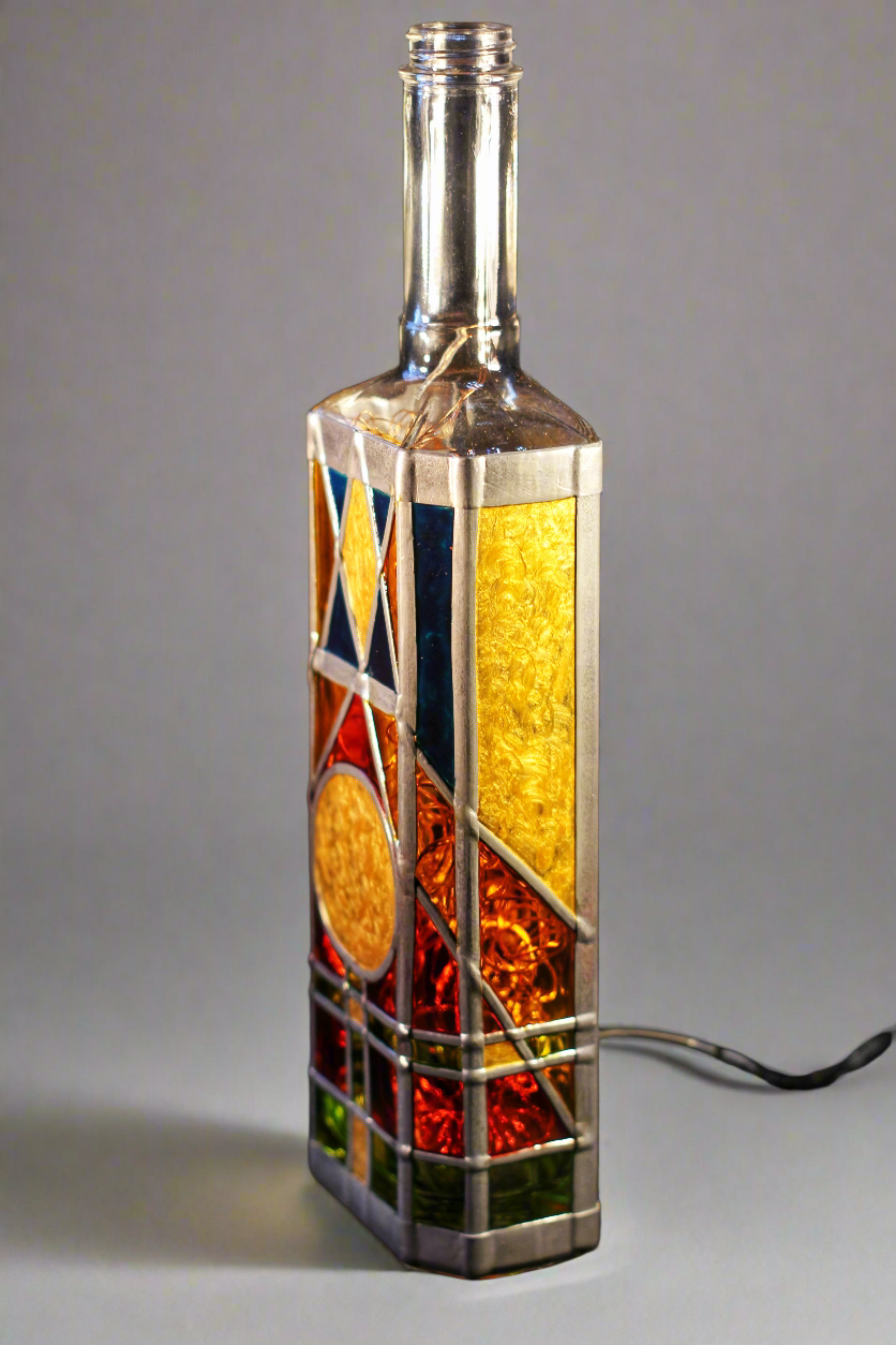 ART DECO TIFFANY STYLE STAINED GLASS ARTHOUSE ARTISAN LAMP