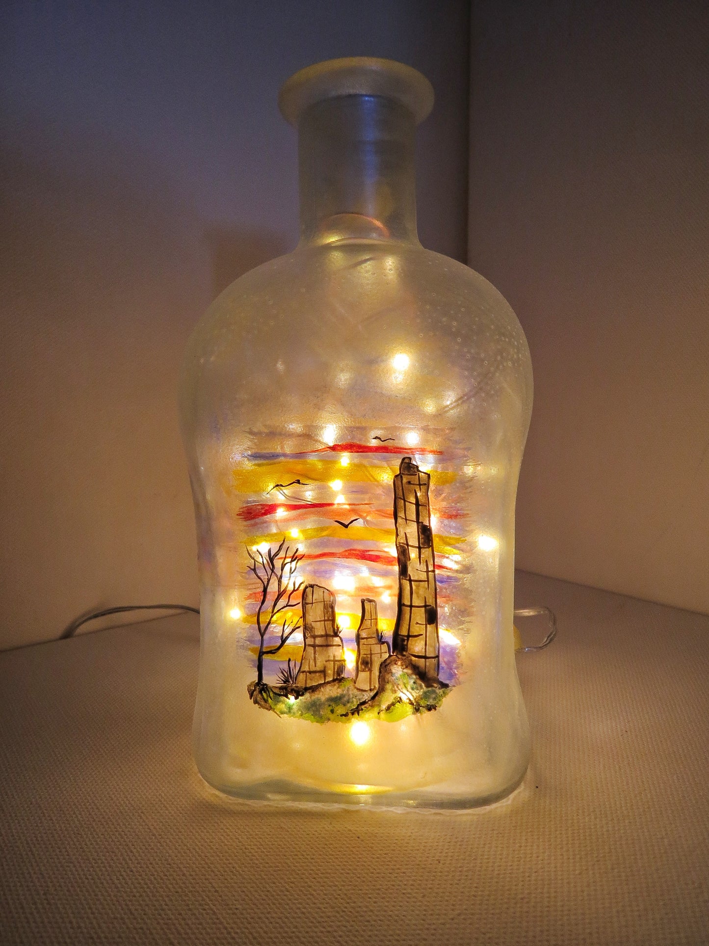 Cornish Birthday gift idea, lamp, tin mines, Bodmin Moor 